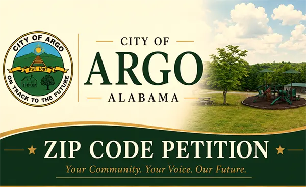 The City of Argo is seeking input from residents and property owners regarding the proposed establishment of a ZIP Code designation for the Argo community.