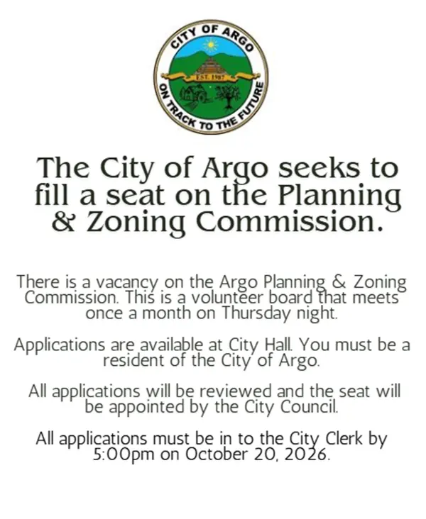 Argo Planning and Zoning Commission Vacancy